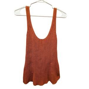 Vince Womens Knit Tank in Rust/Copper